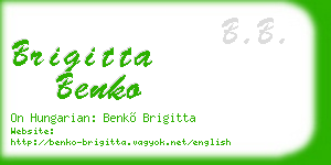 brigitta benko business card
